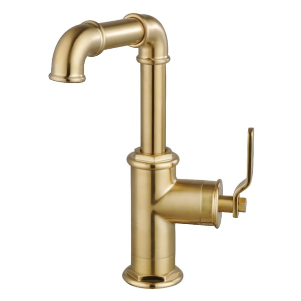 Kingston Brass One-Handle Single-Hole Bathroom Faucet with Push Pop-Up Drain, Brushed Brass LS6003KL - main