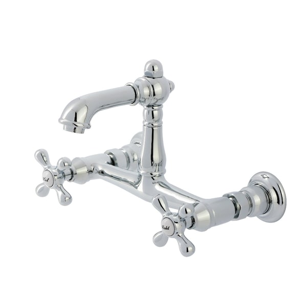 Kingston Brass Double-Handle Wall Mount Bathroom Faucet, Polished Chrome KS7251AX - main
