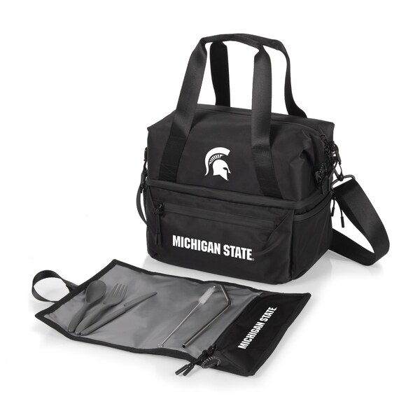 Picnic Time Family Of Brands NCAA Michigan State Spartans Tarana Lunch Bag Cooler with Utensils made from Recycled Material 515-01-179-354-0 - main