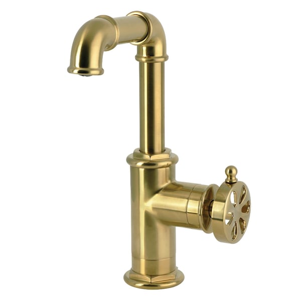 Kingston Brass One-Handle Single-Hole Bathroom Faucet with Push Pop-Up Drain, Brushed Brass LS6003RX - main