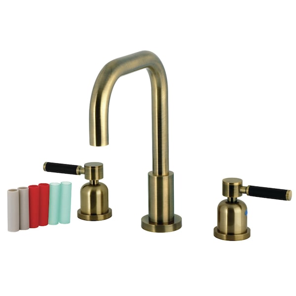 Kingston Brass Widespread Bathroom Faucet with Brass Pop-Up, Antique Brass FSC893DKLAB - main