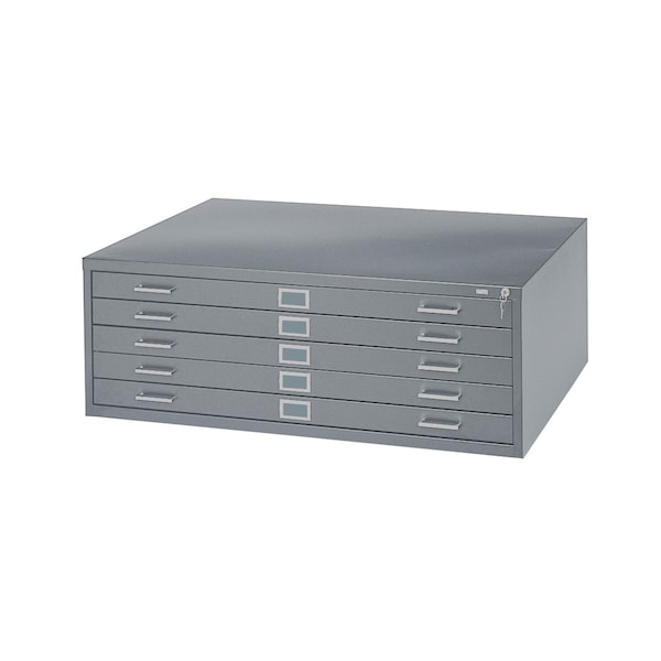 Safco Flat File Cabinet, Gray, 5 Drawers 4994GRR - main