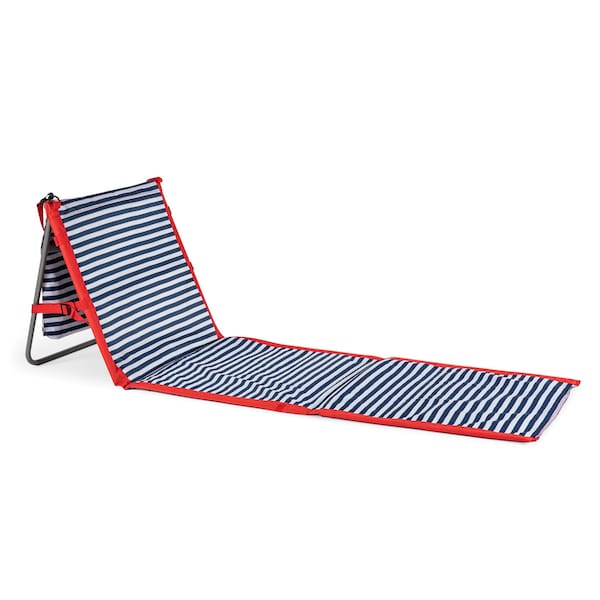 Picnic Time Family Of Brands Beachcomber Portable Beach Chair & Tote, Blue Pinstripe 802-00-333-000-0 - main
