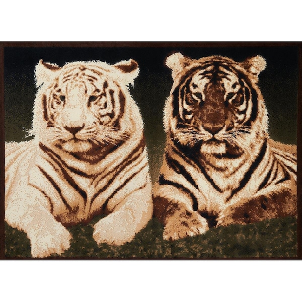 United Weavers 5 ft. 3 in. x 7 ft. 2 in. Legends Tiger Colors Area Rug, Multicolor 910 01650 58 - main