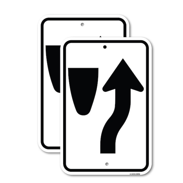 Signmission Keep Right Graphic Only, 12'' X 18'' 2 Signs, Heavy Gauge Aluminum, 2PK A-1218-2PACK-23892 - main