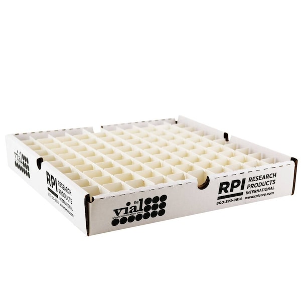 Rpi Scintillation Vial Tray with 100 Capacity Partition for 20ml Vials, 10 per Case, 10PK 347001 - main