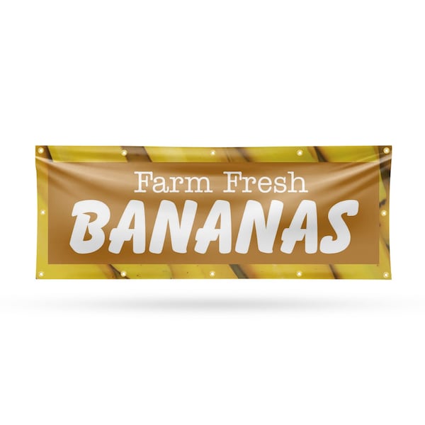 Signmission Farm Fresh Bananas, 48 Inch x 120 Inch, Vinyl Banner B-120-30576 - main