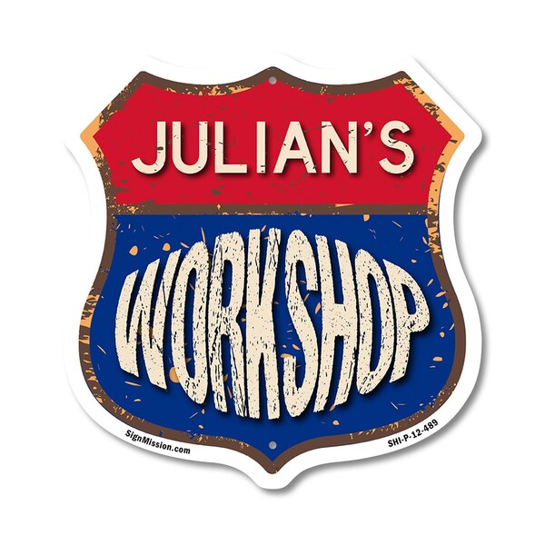 Signmission Julian's Workshop, 12 Inch X 12 Inch, Plastic Sign SHI-P-12-489-JULIAN - main