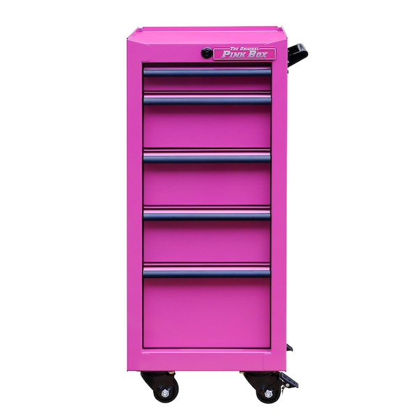 The Original Pink Box 16-Inch 5-Drawer 18G Steel Rolling Tool/Salon Cart, Pink PB1605R - main