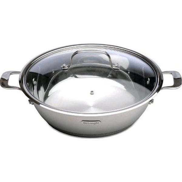 Delonghi Cook & Serve 5-1/2-Quart Pan w/Lid made from quality Stainless Steel for Gas or Induction OS03 - main