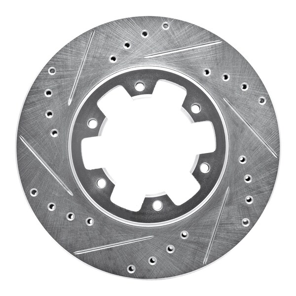 Dynamic Friction Co DFC Brake Rotor - Drilled and Slotted - Silver 631-67080L - main