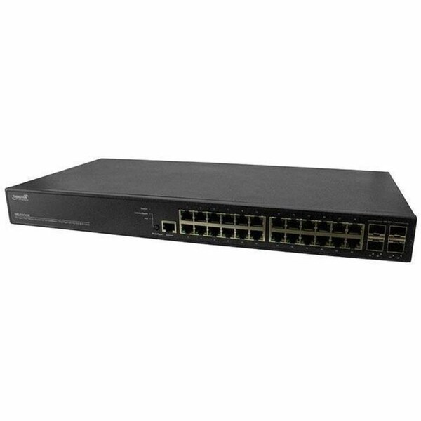 Transition Networks Managed Gigabit Ethernet PoE+ Switch 24 10/100/1000Base-T Ports + 4 1G/10GBase-X SFP+ Ports SM24TAT4XB-NA - main
