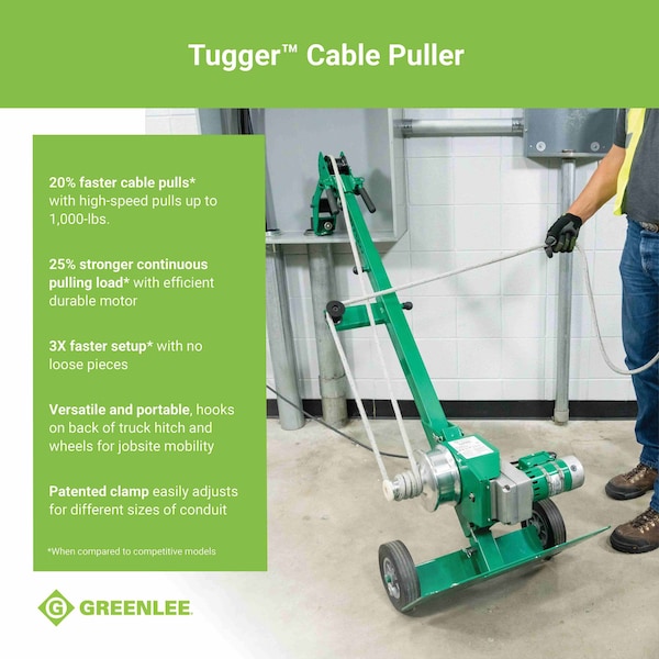 Greenlee Cable Puller, 2000 lb., 120V, 12A G3 | Zoro