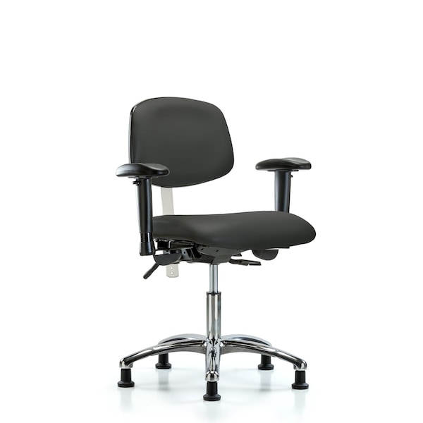 Blue Ridge Ergonomics Clean Room Chair Desk Chair, Vin, Chrm, AA, Glides, Gry, CL100, Adjustable Arms, 18" to 23" Height, Vinyl BR-NCR-VDHCH-CR-T0-A1-RG-8605 - main