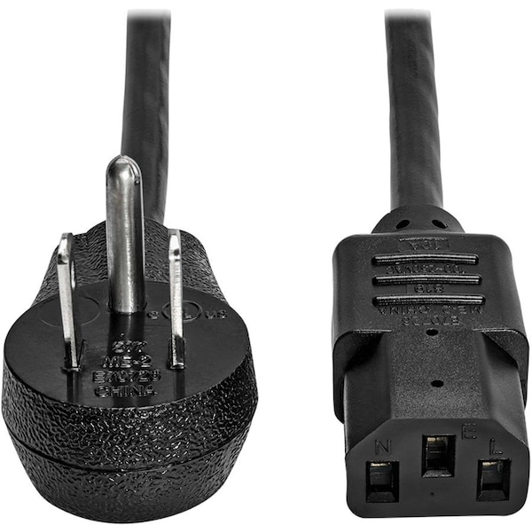 Eaton Tripp Lite Series Desktop Computer AC Power Cord, Right-Angle NEMA 5-15P to C13 - 10A, 125V, 18 P006-010-15D - main