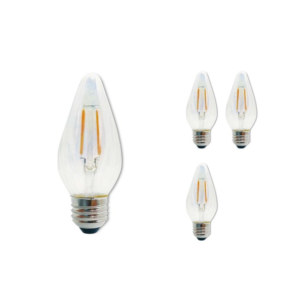 Bulbrite Fiesta 4 Watt Dimmable F15 LED Filament Medium (E26) Base - 2700K (Warm White), 320 Lumens, 4PK 862789 - main