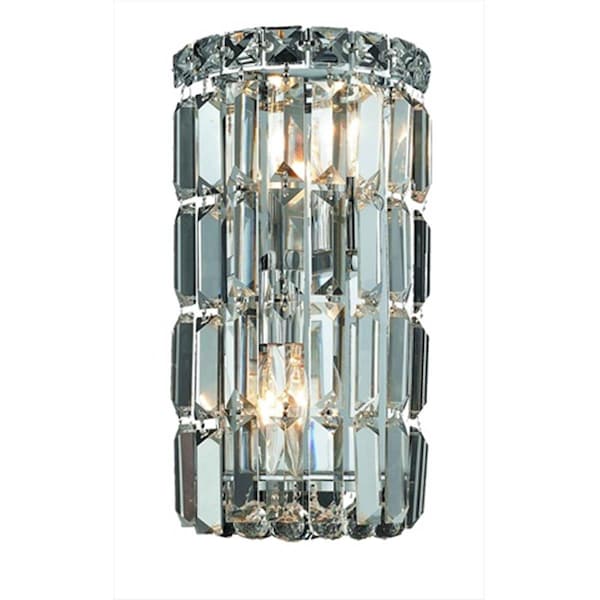 Elegant Lighting 2030W6C-RC 6 W x 12 H in. Maxim Collection Wall Sconce - Royal Cut- Chrome Finish V2030W6C/RC - main