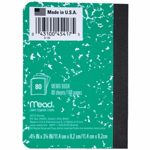 Mead Square Deal Colored Memo Book, Assorted MEA45417 - main