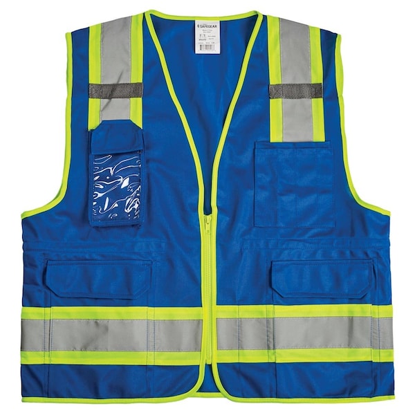 Jj Keller High Visibility Safety Vest with Pockets, Zipper Closure, Reflective Strips, 4XL/5XL 63537 - main