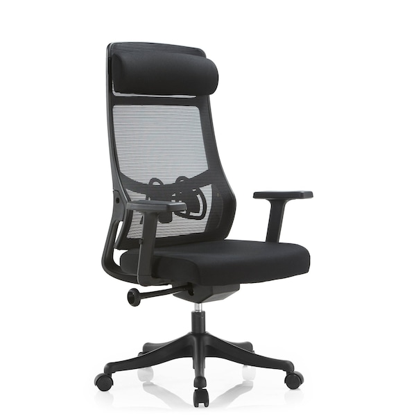 Leisuremod Dale Mesh Office Chair - Ergonomic Adjustable Desk Chair with Headrest & Armrests DO56BL - main