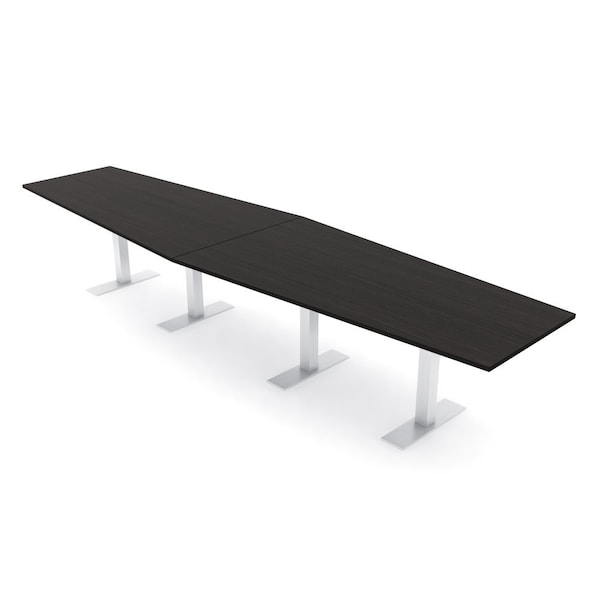 Skutchi Designs 14ft Hexagon Conference Table With Power | Harmony Series | 14 Person Meeting Room Table HAR-HEX.IR-48X168-T-U999ST19-NA - main