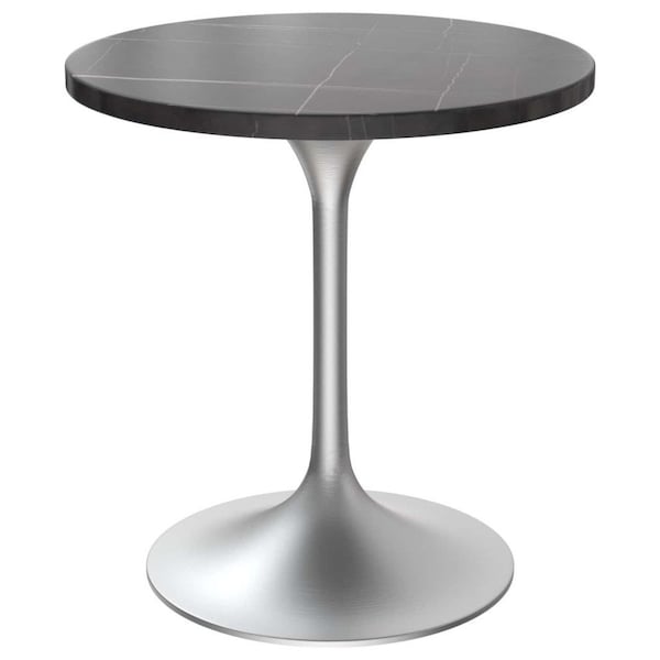 Leisuremod Round 27.55 in W, 29.34 in L, Sintered Stone/Stainless Steel, Black VT20BS-27BLS - main