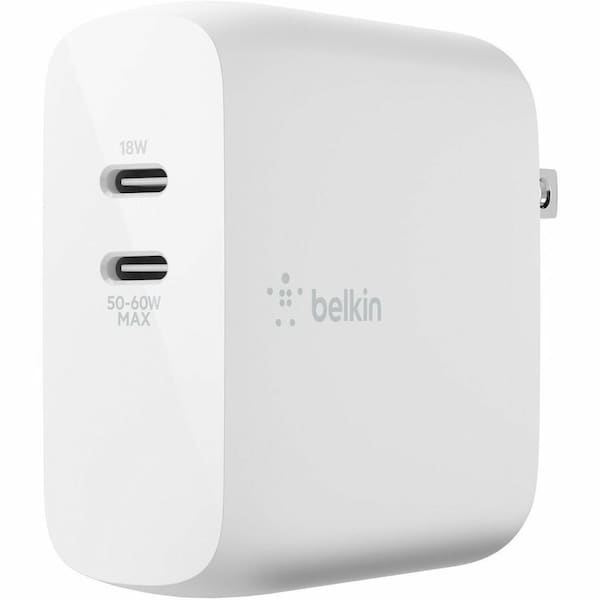 Belkin BC Dual USB-C PD GaN W-Charger WCH003DQWH - main
