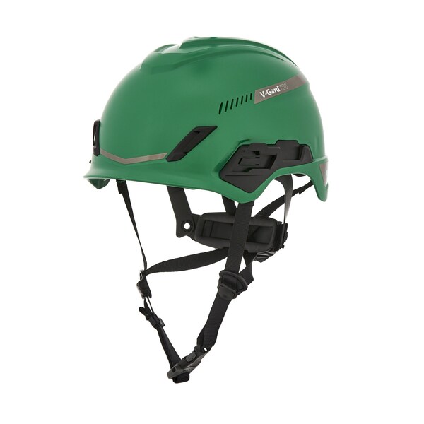 Msa Safety V-Gard H1 Safety Helmet, Trivent, Fas-Trac III Pivot, ANSI, EN12492, Class C, Green 10194786 - main