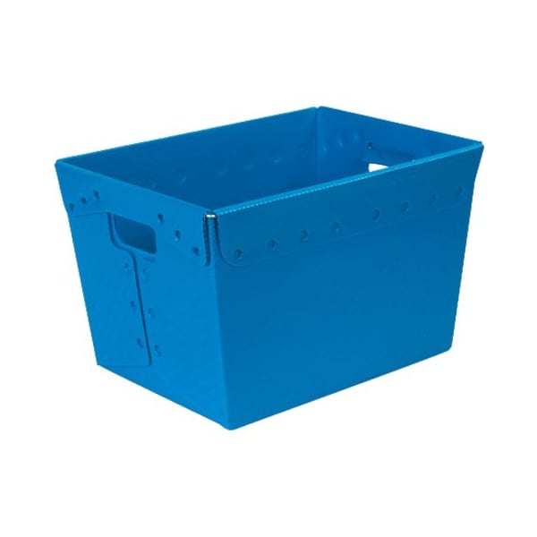 Partners Brand Space Age Storage Tote, Plastic, Blue, 12 in H, 13 in W, 18 in L, 6 PK BINS185 - main