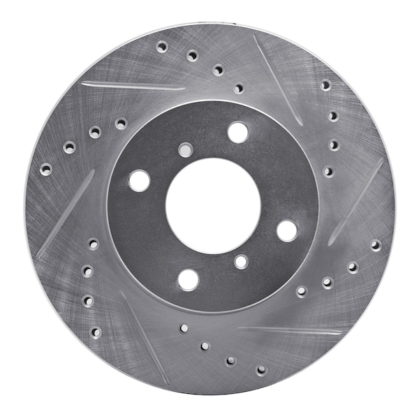 Dynamic Friction Co DFC Brake Rotor - Drilled and Slotted - Silver 631-01003R - main