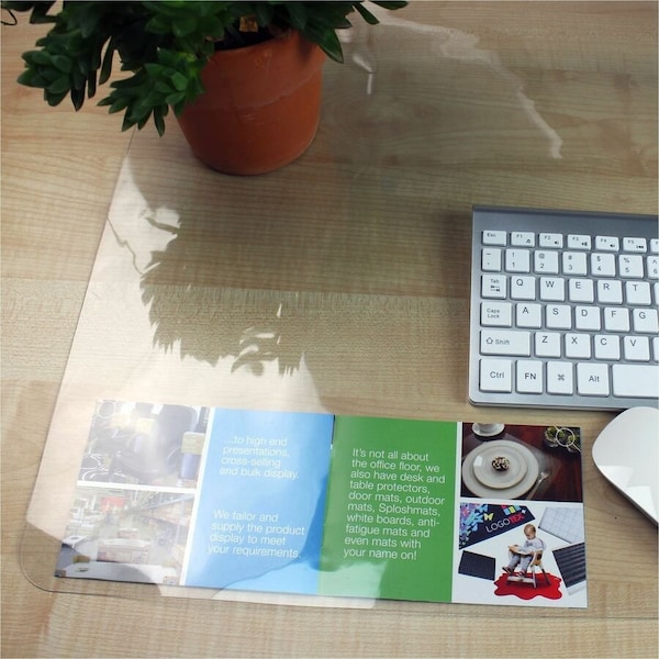 Floortex Desktex Pack of 4 Crystal Clear Vinyl Rectangular Desk Pads - 19" x 24" FPDE1924CV4 - main
