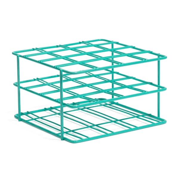 United Scientific Coated Wire Rack, 50 mL Centrifuge Tubes, 16 Place, Teal CWRCT06 - main
