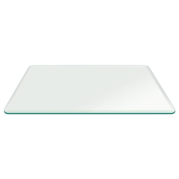 Fab Glass And Mirror 44x84RECT10THBETE-T Rectangle Glass, 1/2in Thick Beveled Tempered Radius Corners, 44in L x 84in W 44X84RECT12THBETE-T - main