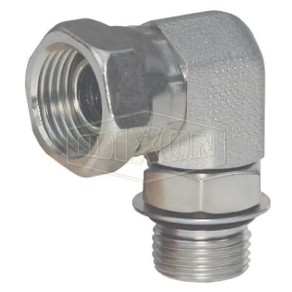 Dixon Swivel Nut Elbow, 1-5/16-12 Nominal, Male O-Ring Boss x Female NPSM, Steel, Domestic 6901-16-16 - main