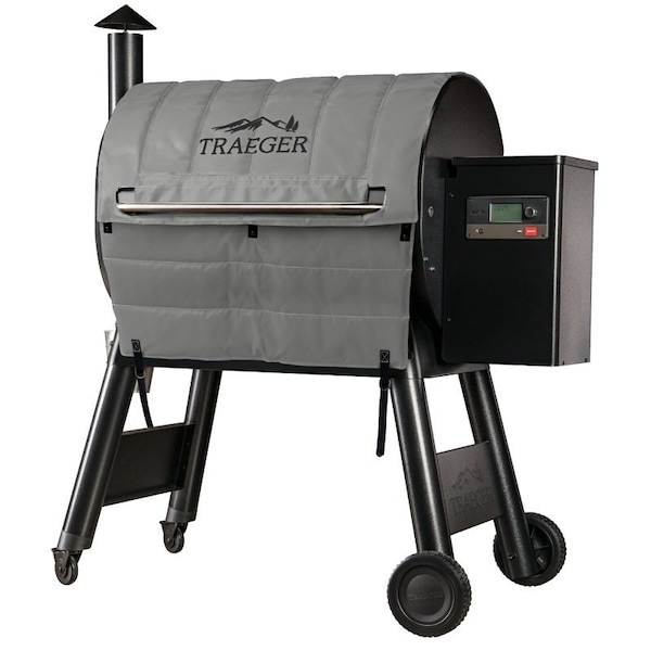 Traeger Insulated Blanket Grill Cover, 32.3 in D, 48.6 in W, 1/2 in H, Fabric, Gray BAC627 - main