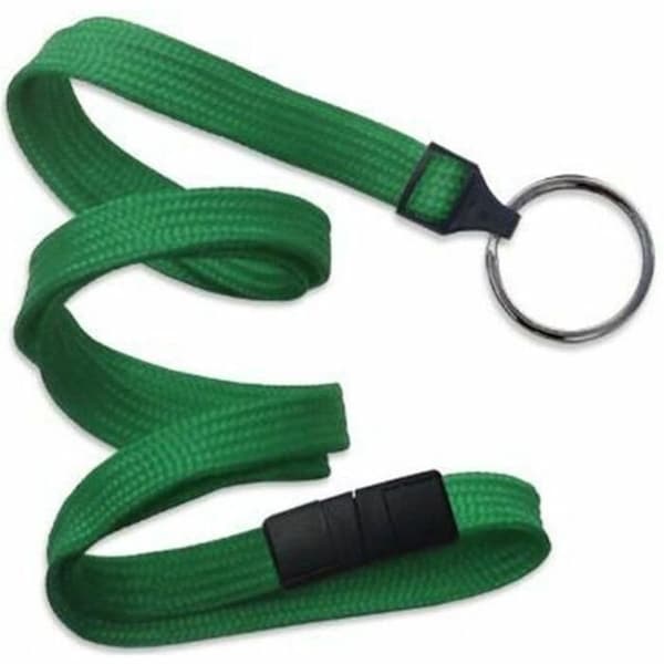 Brady LANYARD STANDARD, GREEN, 3/8in BREAK AWAY LANYARD W/BLACK, OX SPLIT RING 2137-3674 - main