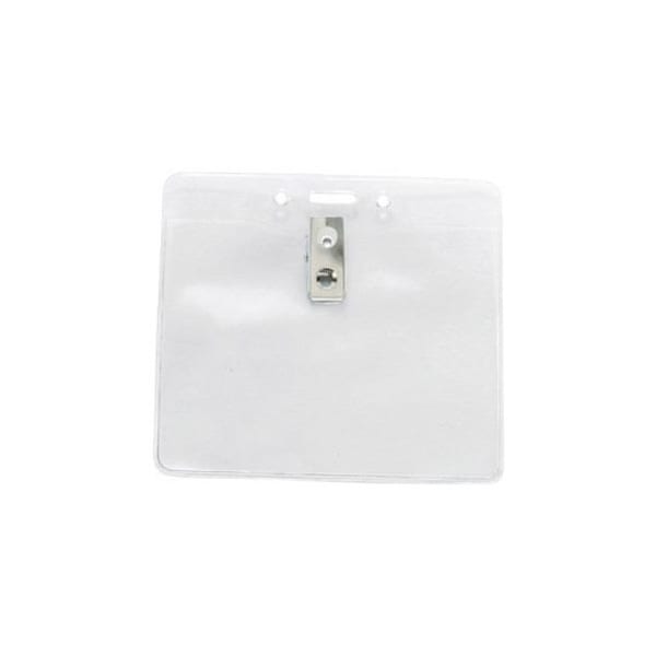 Brady Horizontal Top-Load Badge Holder - 3.87" x 4.18" - Vinyl - 100 / Pack - Clear 1815-1405 - main