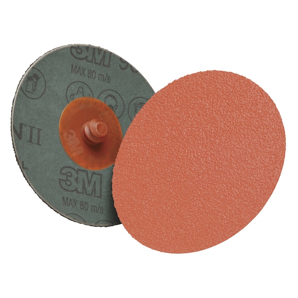 3M Cubitron 3M II Roloc Fibre Disc, 60+, TR, 1-1/2 in, Die R150S, 50/Carton, 500 ea/Case, 500PK 987C - main