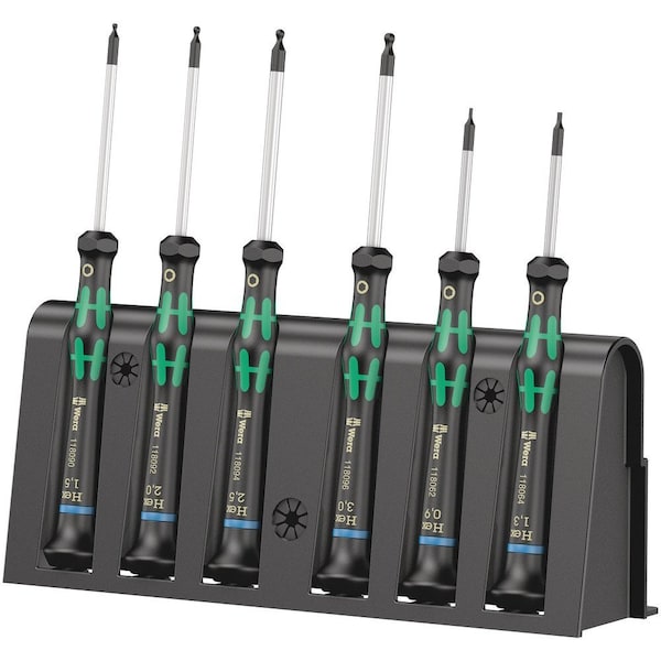 Wera 2052/6 Hexagon screwdriver set and rack for electronic applications, 6 pieces 5118156001 - main