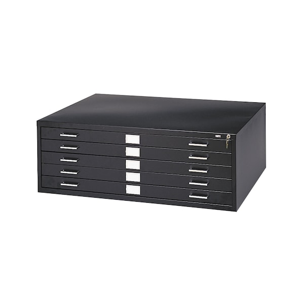 Safco Flat File Cabinet, Black, 5 Drawers 4994BLR - main