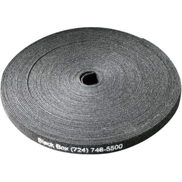 Black Box Hook and Loop Bundle Cable Wrap - 5/8 x 15, Black, 15-ft. 4.6-m Roll, GSA, TAA FT9545A - main