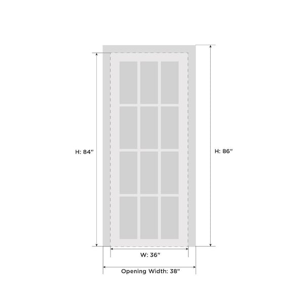 Sartodoors French Interior Door, 36" x 84", White QUADRO4112ID-WS-3684 - main