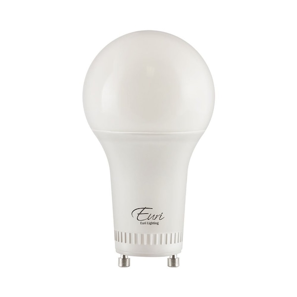 Euri Lighting A19 LED 8W 800lm 4000K GU24 Dimmable Damp UL Enclosed 25K hrs, 2PK EA19-8W2040eG-2 - main