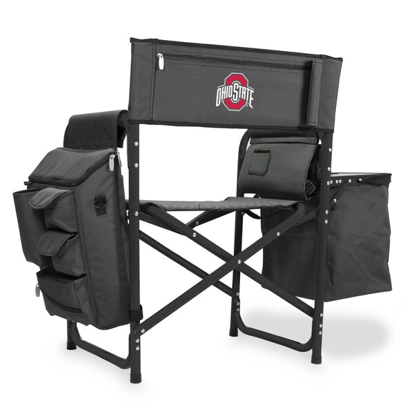 Picnic Time Family Of Brands NCAA Ohio State Buckeyes Fusion Camping Chair with Side Table and Soft Cooler 807-00-679-444-0 - main