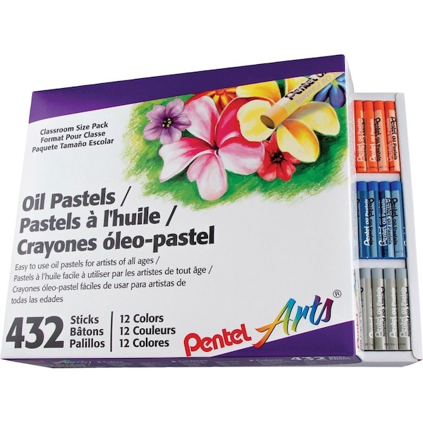 Pentel Oil Pastels, Assorted, 432PK PENPHN12CP - main