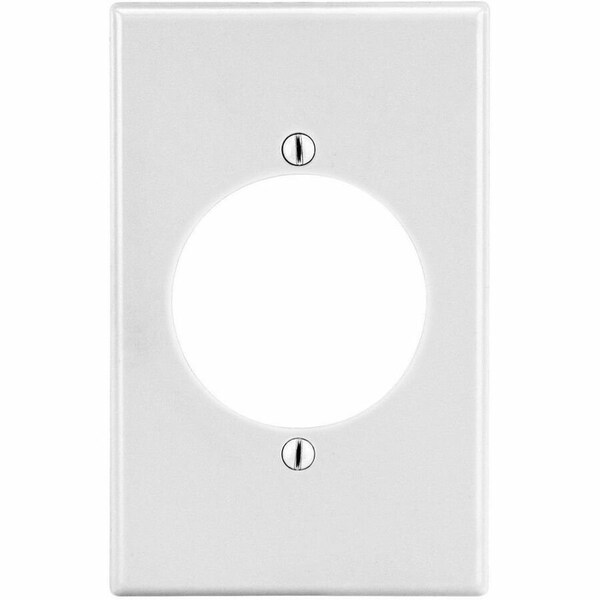 Hubbell Wiring Device-Kellems Wallplate, Mid-Size 1-Gang, 2.15" Opening, White PJ724W - main