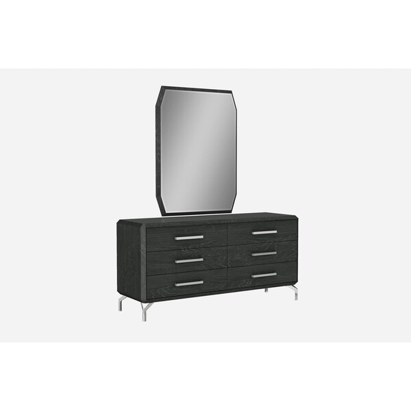 Homeroots 67 X 20 X 32 Clear Glass Or Stainless Steel Double Dresser Extension 370702 - main