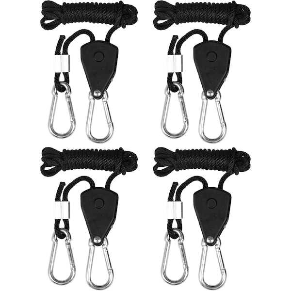Ipower 2-Pair 1/8 Inch Adjustable Rope Hanger, Heavy Duty Grow Light Hangers with Reinforced Metal GLROPELITEX2 - main