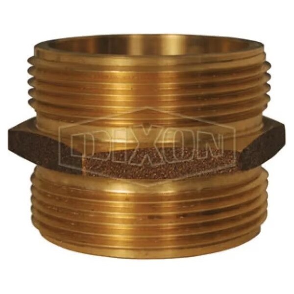 Dixon The Right Connection Double Hex Nipple, 2-1/2 in, MNPT x MNYFD, Cast Brass, Domestic DMH2525NYFD - main