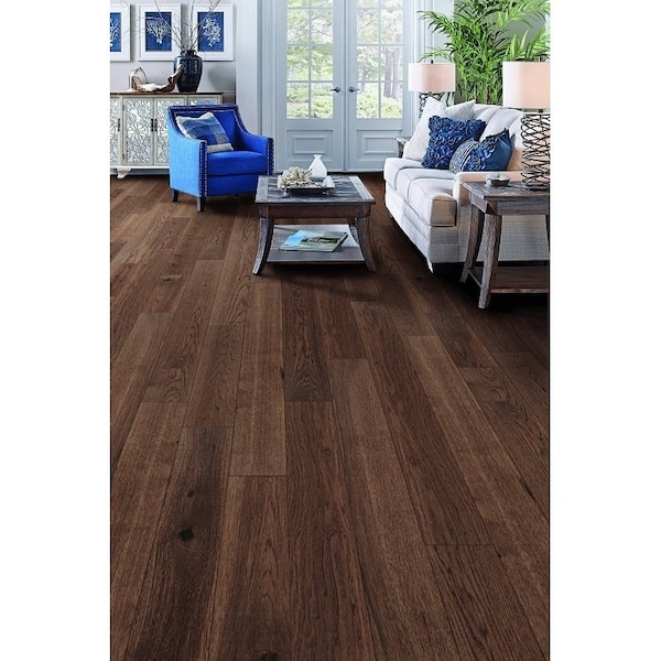 Healthier Choice Flooring Flooring Plank, 1-1/2 to 6 ft L, 6-1/2 in W, Micro Bevel Edge, Hickory Wood, 10PK HCE603D03 - main